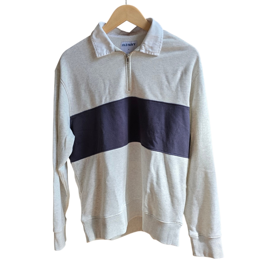 Old Navy Men’s Rugby Fleece Quarter-Zip Sweatshirt Medium